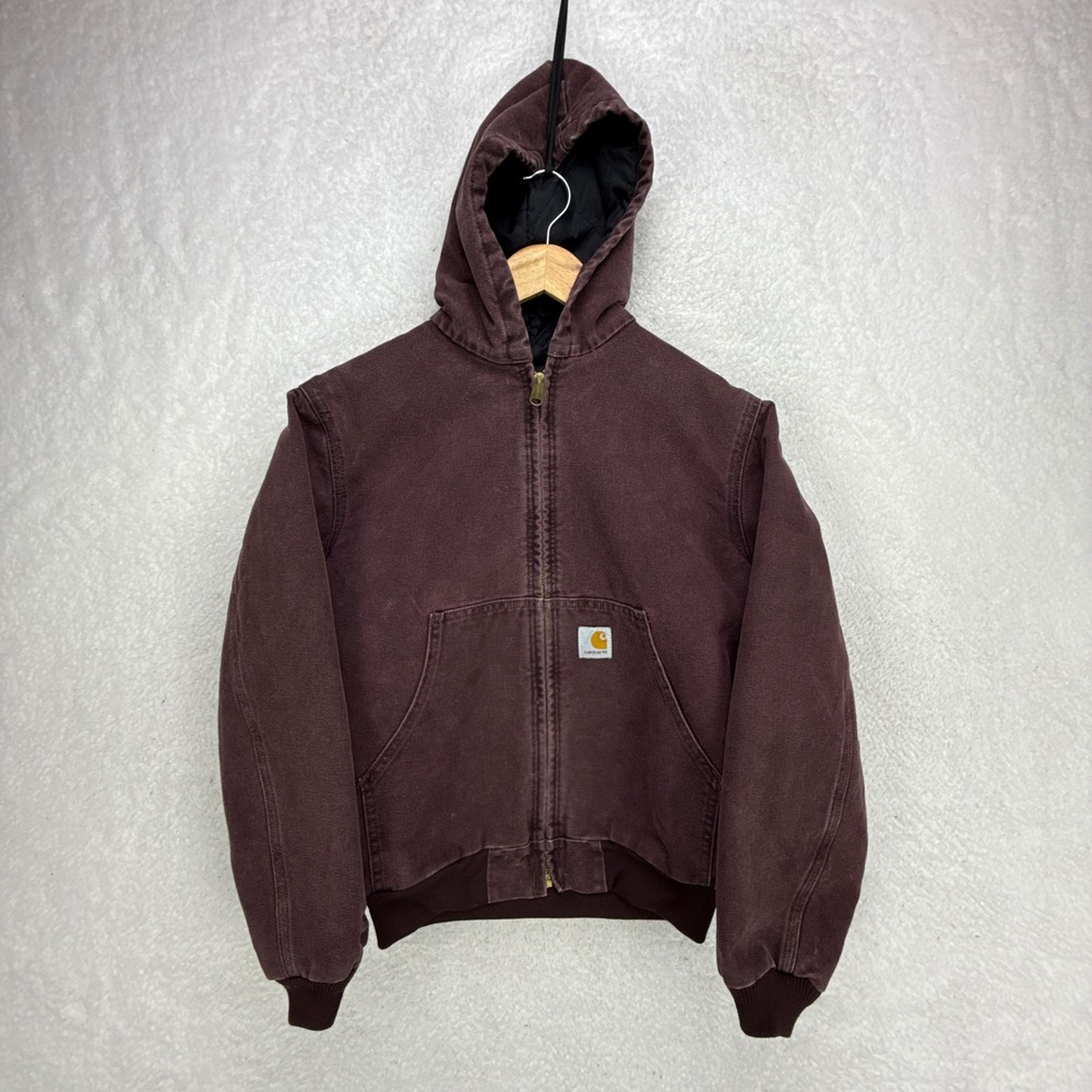 Carhartt Mid-Weight Quilt Lined Jacket Youth Large Y06 BRG Burgundy